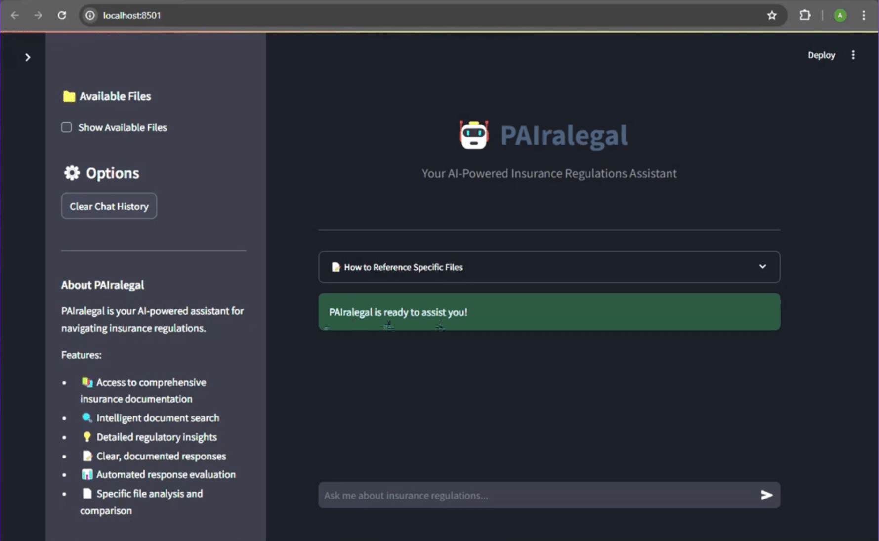 Pairalegal application interface